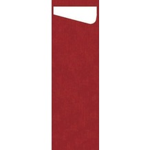 Duni Sacchetto Serviettentasche Slim Uni rot, Dunisoft Serviette weiß, 60 Stück