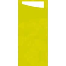 Duni Sacchetto Serviettentasche Uni lime, 8,5 x 19 cm, Tissue Serviette 2lagig weiß, 100 Stück