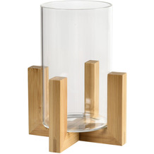 Duni Kerzenhalter für Stumpenkerzen Esme 120 x 120 x 170 mm, Holz, Glas 1 Stück