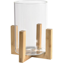Duni Kerzenhalter für Stumpenkerzen Esme 150 x 150 x 220 mm, Holz, Glas 1 Stück