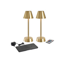 Duni 2er LED-Lampen Set Zelda inkl. gratis Ladestation, brass