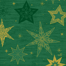 Duni Zelltuchservietten 33 x 33 cm Star Stories Green