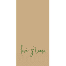 Duni Zelltuchservietten 40 x 40 cm, 2-Lagig, 1/ 8-Buchfalz, Motiv Love Green 300 Stück