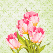 Duni Zelltuchservietten Love Tulips 33 x 33 cm 50 Stück