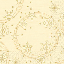 Duni Zelltuchservietten Star Shine cream 40 x 40 cm 3-lagig 1/ 4 Falz 250 Stück