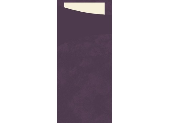 Duni Sacchetto Serviettentasche Uni plum, 8,5 x 19 cm, Tissue Serviette 2lagig weiß, 100 Stück