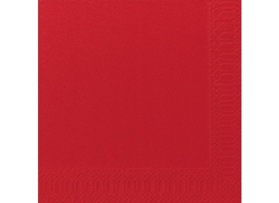 Duni Dinner-Servietten 3lagig Tissue Uni rot, 40 x 40 cm, 250 Stück