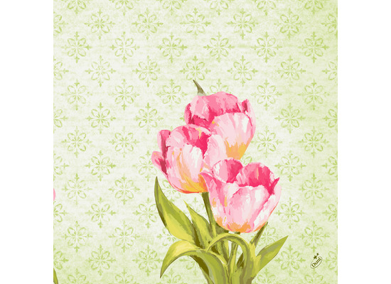 Duni Klassikservietten Love Tulips 40 x 40 cm 50 Stück