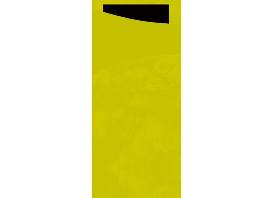 Duni Sacchetto Serviettentasche Uni kiwi, 8,5 x 19 cm, Tissue Serviette 2lagig schwarz, 100 Stück