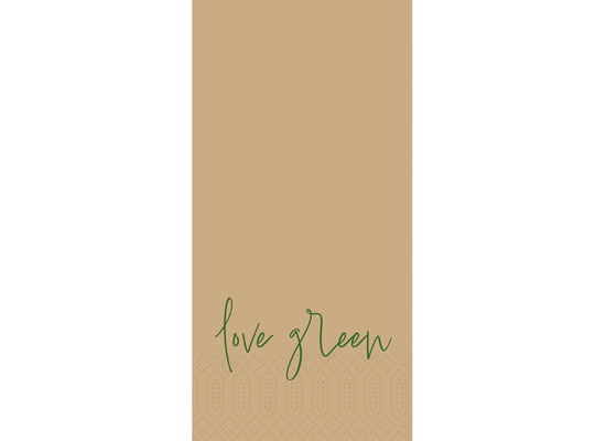 Duni Zelltuchservietten 40 x 40 cm, 2-Lagig, 1/8-Buchfalz, Motiv Love Green 300 Stück